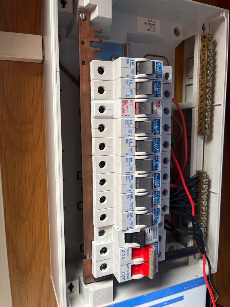 Rasmunda's original Colecraft electrical distribution panel. A future project in its own right!